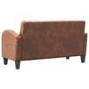 vidaXL Двуместен диван, изкуствен велур, кафяв