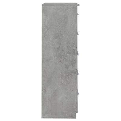 vidaXL Скрин, бетонно сив, 71x35x108 см, ПДЧ