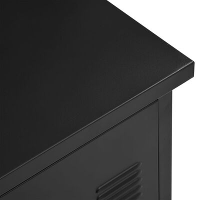 vidaXL Бюро с чекмеджета, индустриално, черно, 120x55x75 см, стомана