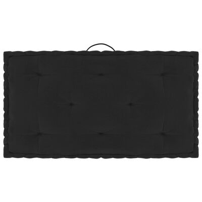 vidaXL Палетни възглавници за под, 5 бр, черни, памук