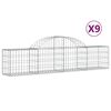 vidaXL Габионни кошници арка 9 бр 200x30x40/60 см поцинковано желязо