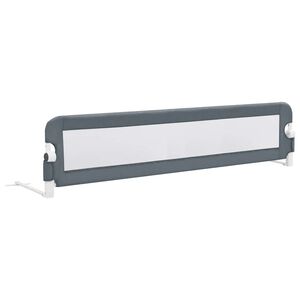 vidaXL Ограничител за детско легло, сив, 180x42 см, полиестер