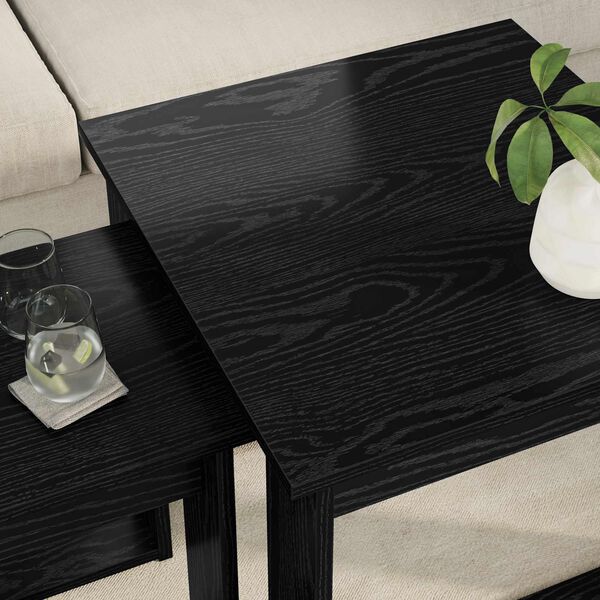 vidaXL Комплект кафе маса 2 pcs Черния дъб Инженерно дърво