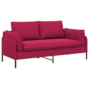 vidaXL Двуместна софа 2-местен Виненочервен 188 x 81 x 89 см Кадифе