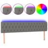 vidaXL LED горна табла за легло, тъмносива, 200x7x78/88 см, плат