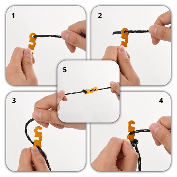 vidaXL Опъващи въжета за палатка с ключове и рефлектори 8 бр 4 м 4 мм