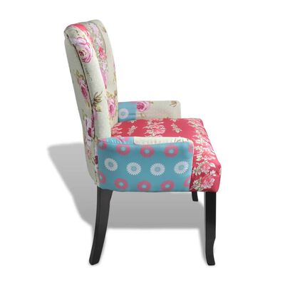 vidaXL Френски фотьойл с пачуърк дизайн, текстил
