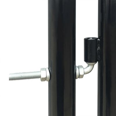 vidaXL Единична оградна врата,100x200 см, черна