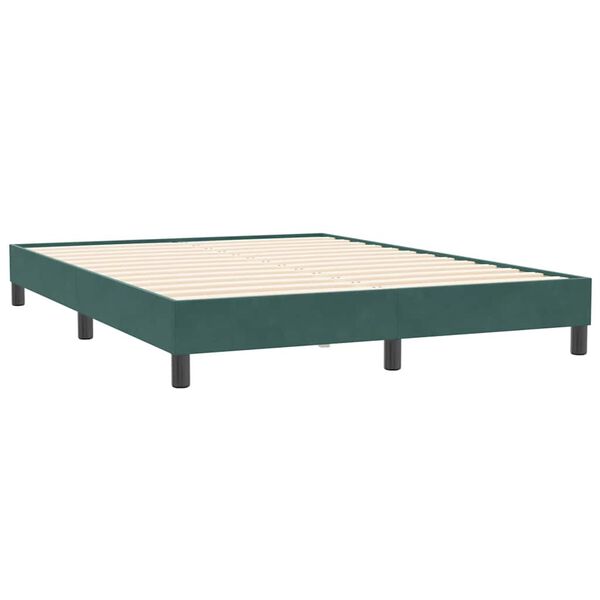 vidaXL Box Spring Легло без матрак Тъмнозелено 160x210 cm Кадифе