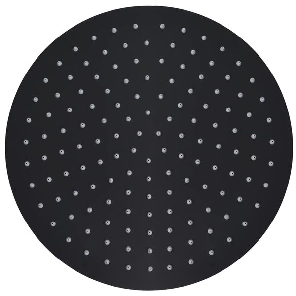 vidaXL Rainshower душ пита, инокс, 30 см, кръгла, черна