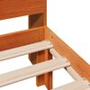 vidaXL Легло с рафтове за книги без матрак кафяв 90x190 см бор масив