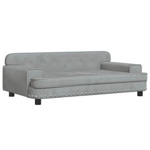 vidaXL Детски диван, светлосив, 90x53x30 см, кадифе