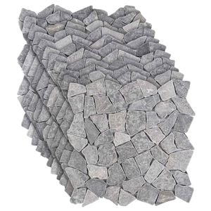 vidaXL Мозайка плочки Светлосиво 30 x 30 cm Мрамор