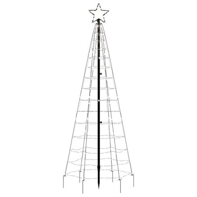vidaXL Коледна светеща елха с шипове 220 LED студено бяло 180 см