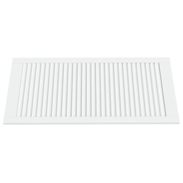 vidaXL Врата за шкаф с решетен дизайн, бяла, 99,3x49,4 см, бор масив