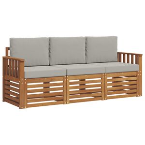 vidaXL Комплекти дивани с възглавница 3 pcs Естествено и светло сиво