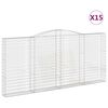 vidaXL Габионни кошници арка 15 бр 400x30x180/200см поцинковано желязо