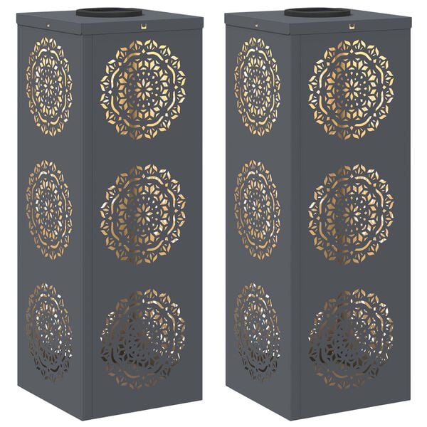 vidaXL Соларна LED светлина за пътека 2 pcs Антрацит