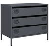 vidaXL Бюфет, антрацит, 68x39x58,5 см, студеновалцувана стомана