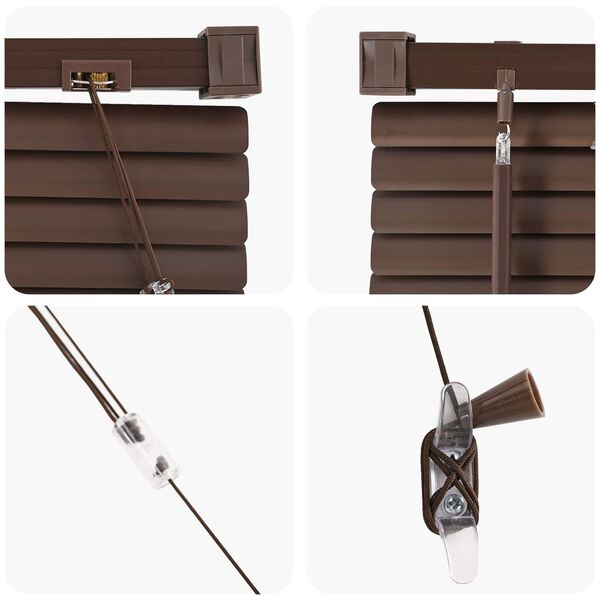 vidaXL Венецианска щора Тъмно кафяво с шарка 150 x 150 cm ПВЦ