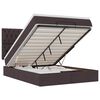 vidaXL Османска легло с матрак и LED, тъмнокафяво, 140x200 см, плат