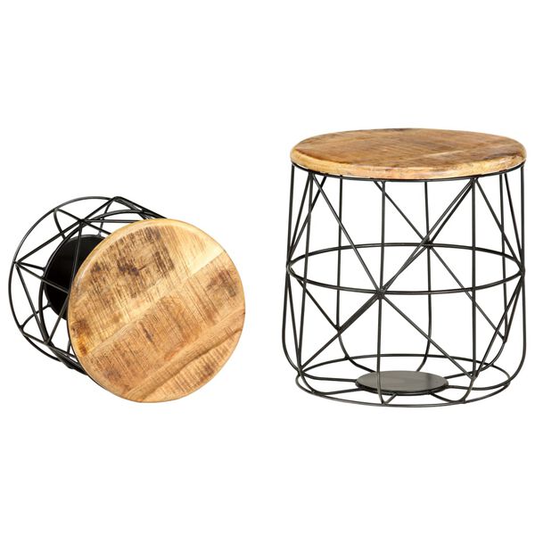 vidaXL Маси за кафе, 2 бр, мангово дърво масив