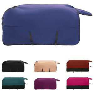 vidaXL Конско одеяло Тъмен зелен и черен 75 cm Полиестер