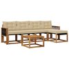 vidaXL Комплект дивани за открито 6 pcs Натурален и Бежов