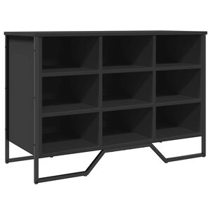 vidaXL Шкаф за обувки, черен, 90x38x61,5 см, инженерно дърво