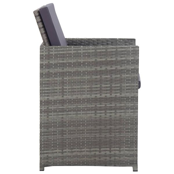 vidaXL Градински трапезен комплект 5 части полиратан акация антрацит