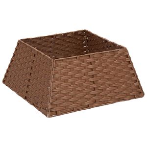 vidaXL Коло за коледно дърво Квадратна Светло кафяво 50 x 50 x 25 cm