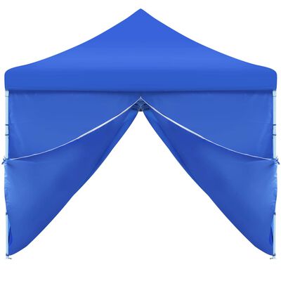 vidaXL Сгъваема шатра с 8 странични стени, 3x9 м, синя