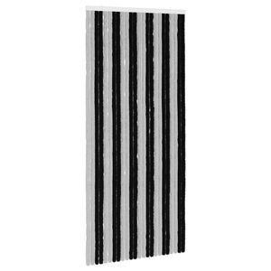 vidaXL Мрежа против насекоми Шенил Сив и черен 100 x 220 cm 100% ПП