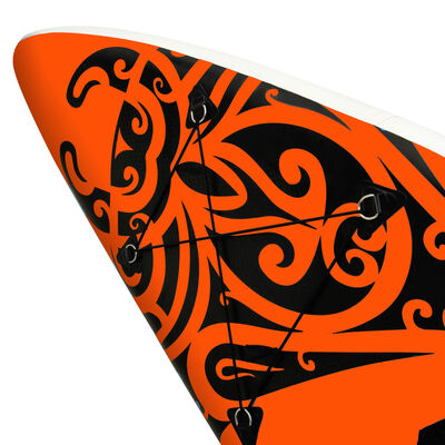 vidaXL Комплект надуваем стендъп падълборд, 366x76x15 см, оранжев