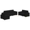 vidaXL Диван 3 pcs Черно 221 x 80 x 80 см Ленена смесена тъкан