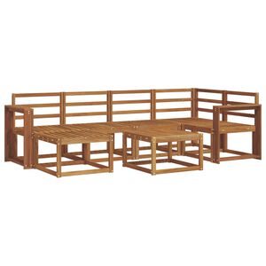 vidaXL Комплект дивани за открито 7 pcs Естествен