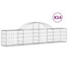 vidaXL Габионни кошници арка 14 бр 200x30x40/60 см поцинковано желязо