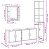 vidaXL Комплект шкафове за баня от 4 части сив сонома инженерно дърво