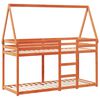 vidaXL Двуетажно легло с покрив, восъчнокафяв, 90x190 см, бор масив
