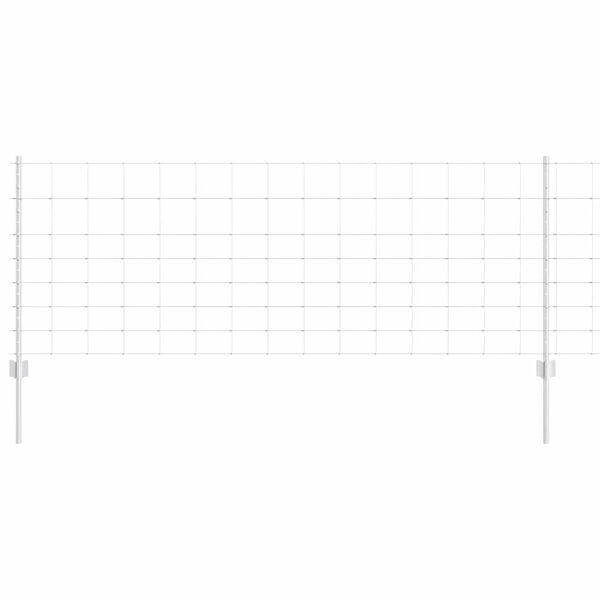 vidaXL Ограда и колче Сребрист 0,8 x 25 m Стомана