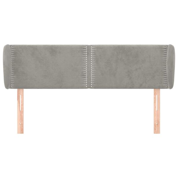vidaXL Горна табла за легло с уши, светлосива, 147x23x78/88 см, кадифе