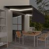vidaXL Ръчно прибиращ се сенник с щори и LED, 5x3 м, антрацит