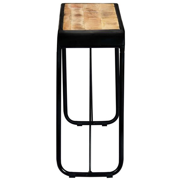 vidaXL Конзолна маса, 140x35x76 cм, грубо мангово дърво масив