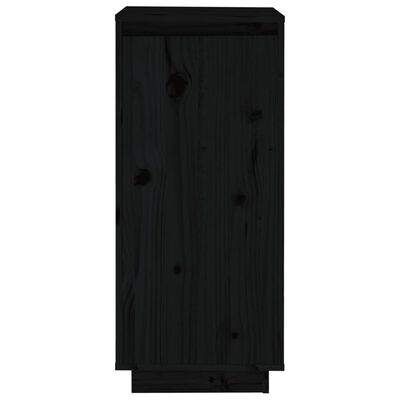 vidaXL Шкаф за обувки, черен, 35x35x80 см, бор масив