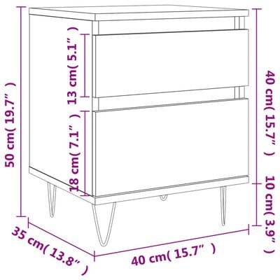 vidaXL Нощни шкафчета, 2 бр, черни, 40x35x50 см, инженерно дърво