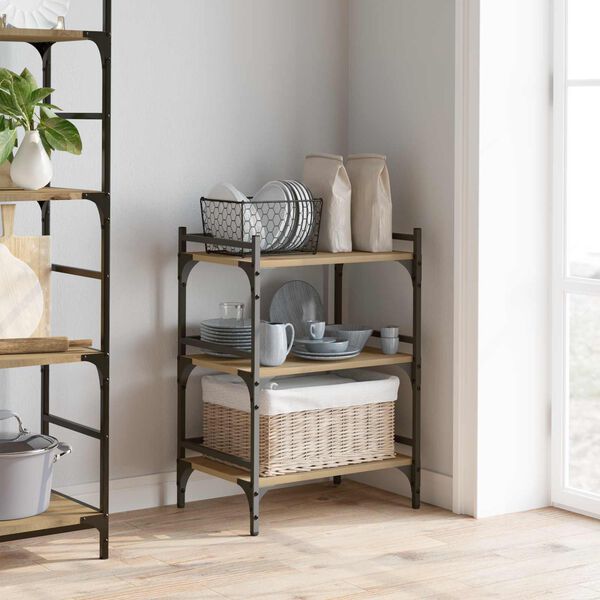 vidaXL Кухненска количка Дъб 50 x 35 x 75.5 см Инженерно дърво