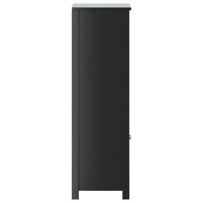 vidaXL Шкаф за баня "BERG", черен, 40x34x110 см, бор масив