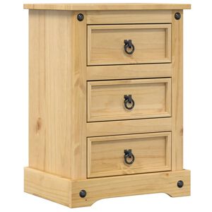 vidaXL Нощно шкафче Corona, 45x35x64 см, бор масив