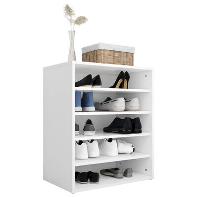 vidaXL Шкаф за обувки, бял, 60x35x70 см, ПДЧ