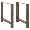 vidaXL Крака за трапезна маса, естествена стомана, 2 бр., 80 x (72-73) см, стомана